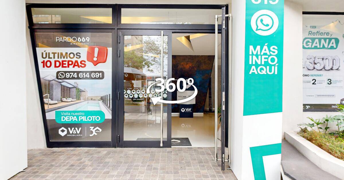 Departamento piloto y áreas comunes — Pardo 669, recorrido virtual 360°