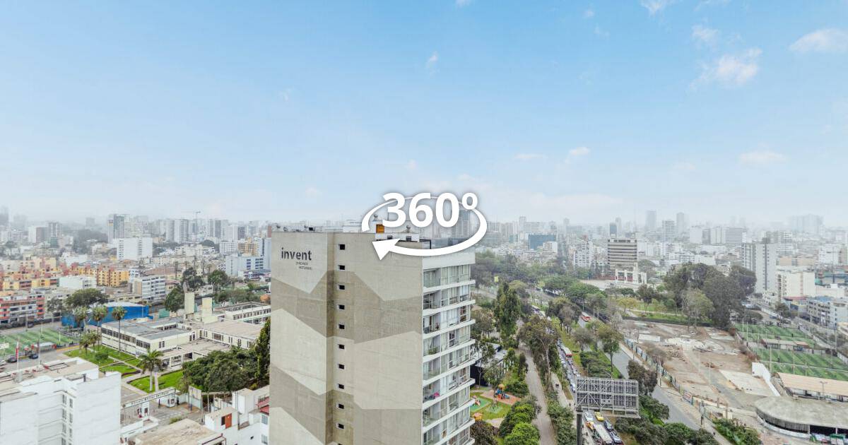 Vista aérea 360° con dron — San Felipe 1190, recorrido virtual 360°