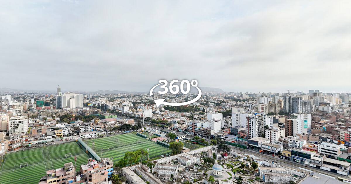 Vista aérea 360° con dron — Torre Germania, recorrido virtual 360°
